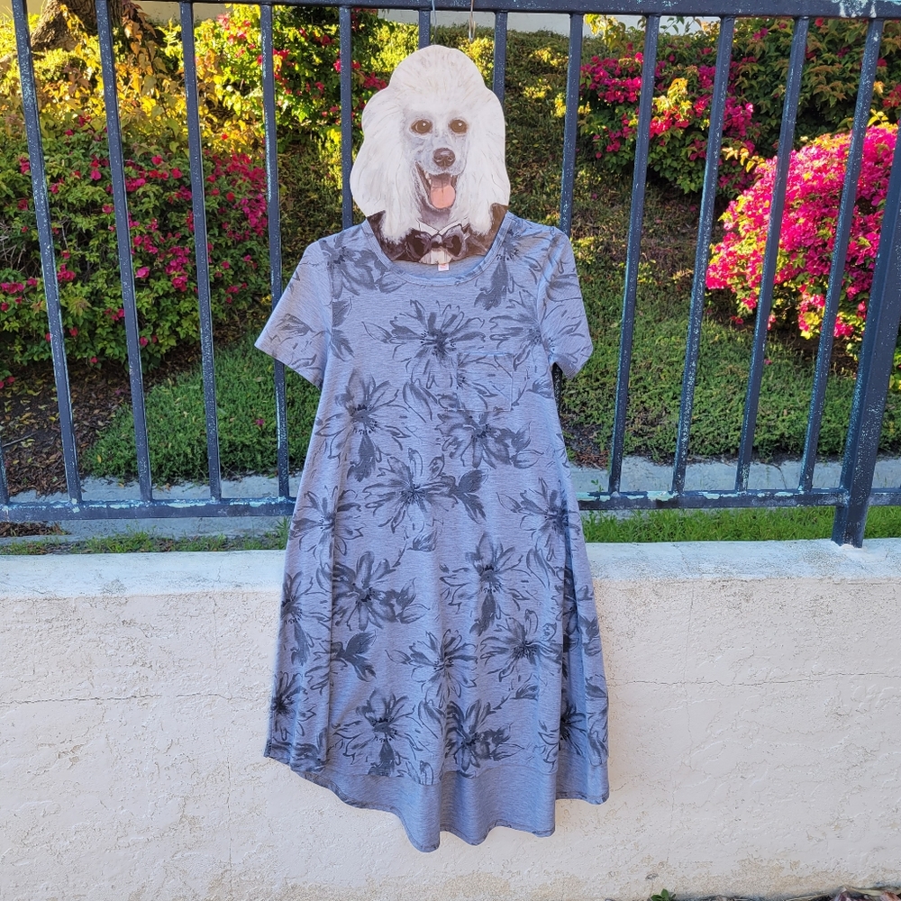 XS Gray floral Carly Dress